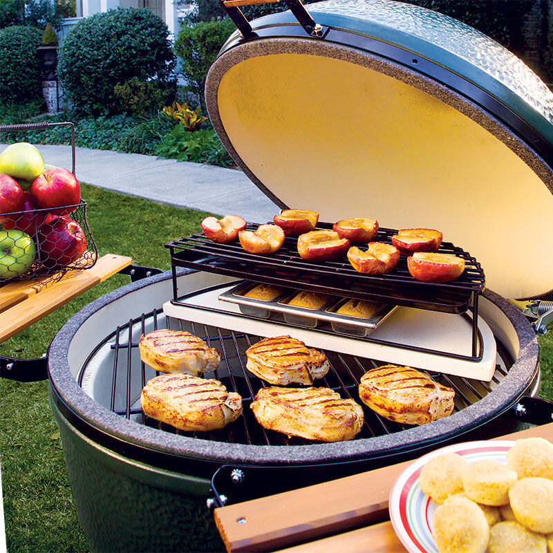Решетка полукруглая приподнятая с поддоном (второй уровень) для М Big Green Egg фото Решетка полукруглая приподнятая с поддоном (второй уровень) для М Большое Зеленое Яйцо фото