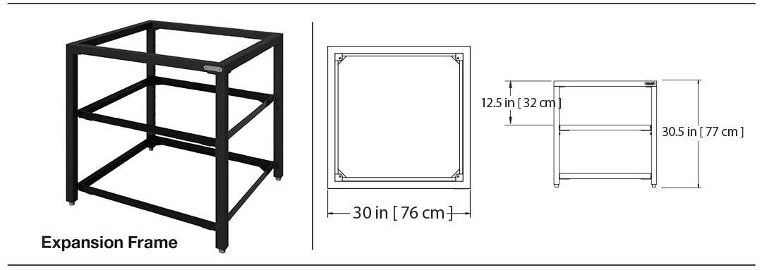 Дополнительный модуль Expension Frame Big Green Egg размеры Дополнительный модуль Expension Frame Большое Зеленое Яйцо размеры