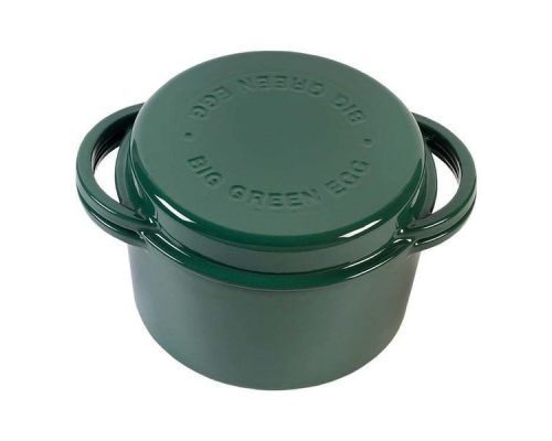 Жаровня чугунная круглая д/гриля, 4.0л, крышка, цвет зеленый, Big Green Egg