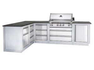Модульная летняя кухня BBQ Gourmet-300 с грилем Наполеон BILEX-485, гриль зона, барбекю зона