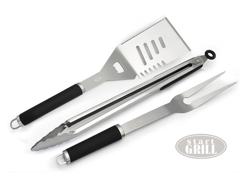 Набор инструментов START GRILL для гриля, лопатка, щипцы, вилка Набор инструментов START GRILL для гриля, 3 предмета