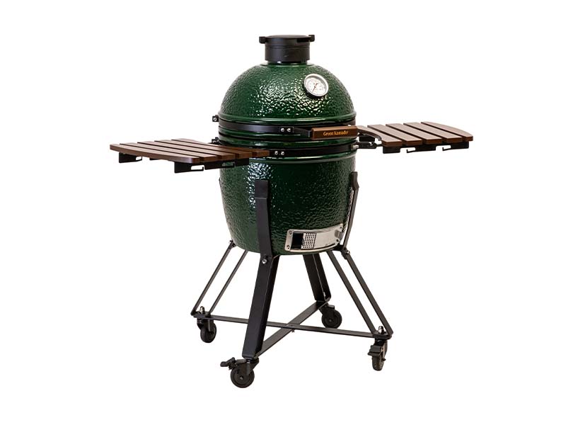 Подставка мобильная для печи Green Kamado с грилем и столиками фото Подставка мобильная для печи Green Kamado с грилем и столиками
