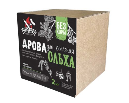 Дрова для копчения (чанки) ольха “Есть с огня” 2 кг