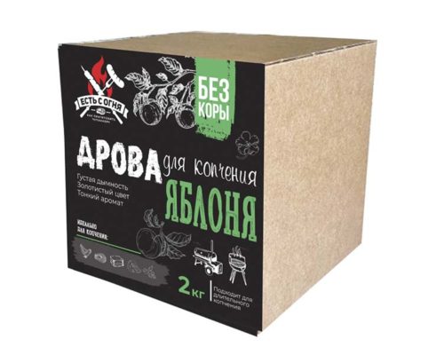 Дрова для копчения (чанки) яблоня “Есть с огня” 2 кг